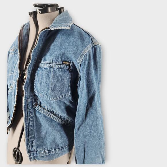 OshKosh B'Gosh Chore Jacket Jrs Sz M Womens Sz S Faded Denim Full-Zip  VTG - Picture 4 of 9